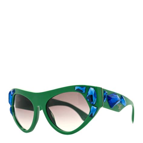 prada voice crystals sunglasses|PRADA Crystal Voice Sunglasses SPR 21Q Green.